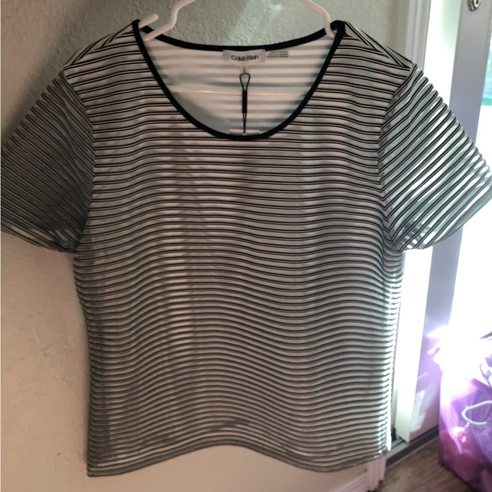 Calvin Klein Monochrome Striped Top large
